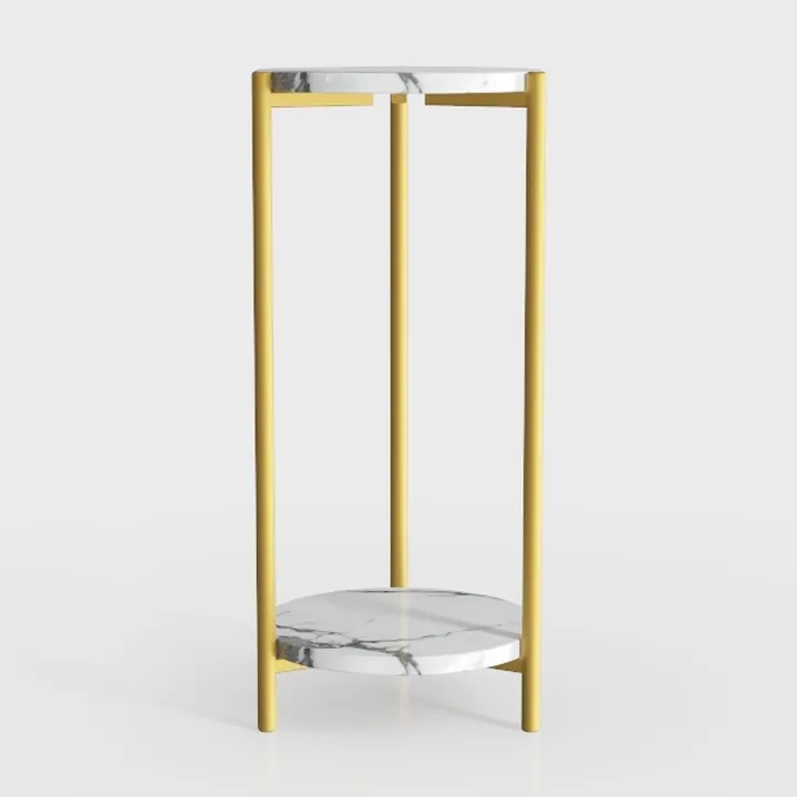 Urban Lifestyle White Marble Collapsible Side