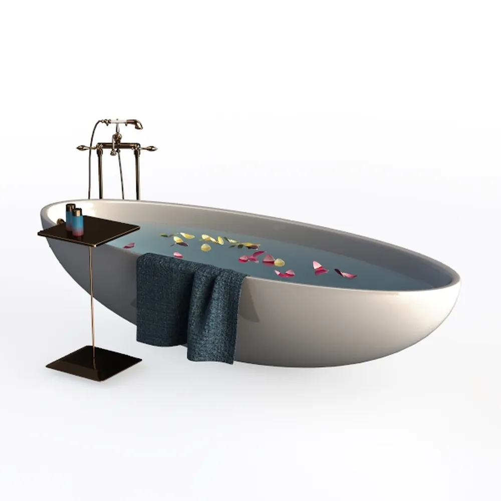 Stone Resin Freestanding Bathtub 71", Elegant