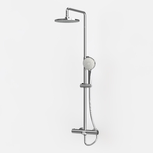 Polished Chrome Wall Mounted Shower System 3D Model