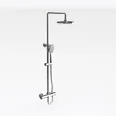 Polished Chrome Wall Mounted Shower System 3D Model Right 45 Degree View