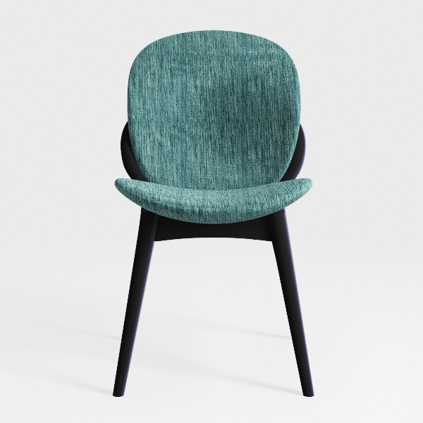 Dining Chairs Set of 4, Green Boucle Upholstered