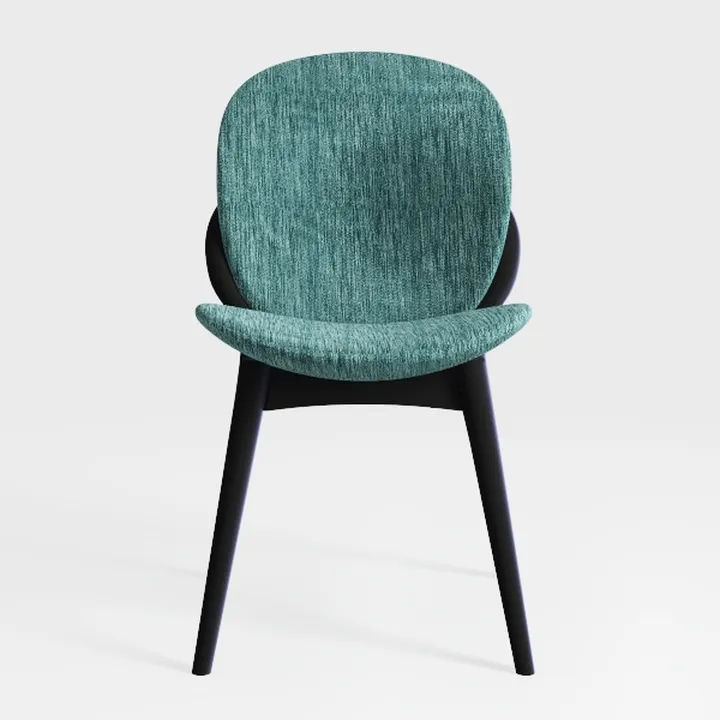 Dining Chairs Set of 4, Green Boucle Upholstered