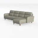 Modern Leather L Shape Sectional Sofa 3D Model Left 45 Degree View
