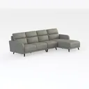 Modern Leather L Shape Sectional Sofa 3D Model Right 45 Degree View