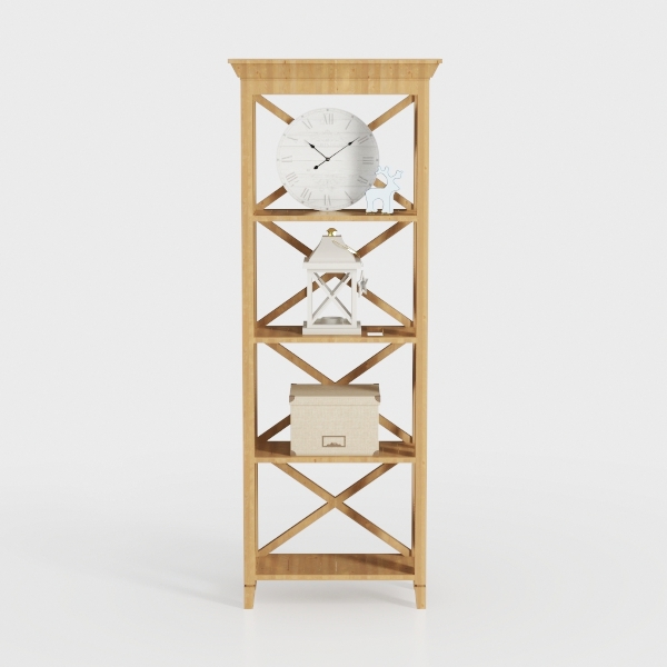 4-Tier Bamboo Shelf SquareModern Wooden