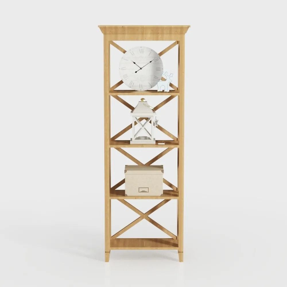 4-Tier Bamboo Shelf SquareModern Wooden