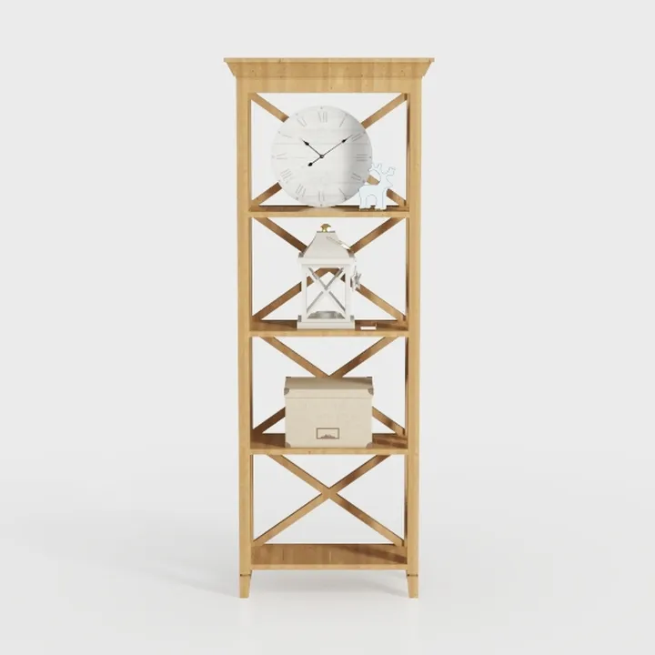4-Tier Bamboo Shelf SquareModern Wooden