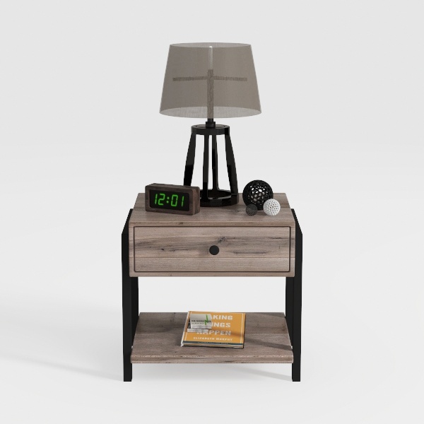 AMHANCIBLE Night Stand Set 2, LED Nightstand with