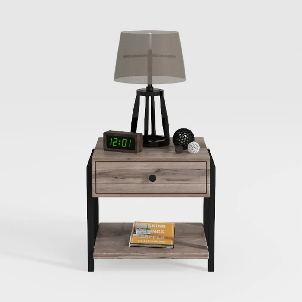 AMHANCIBLE Night Stand Set 2, LED Nightstand with