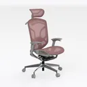 Modern Pink Mesh Metal Ergonomic Office Chair 3D Model Right 45 Degree View