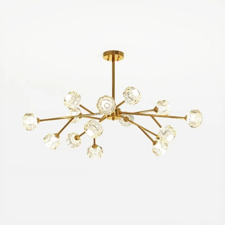 Modern Brass Crystal Sputnik Chandelier 3D Model