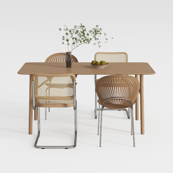 Ballerina 5-Piece Natural Brown Dining Set