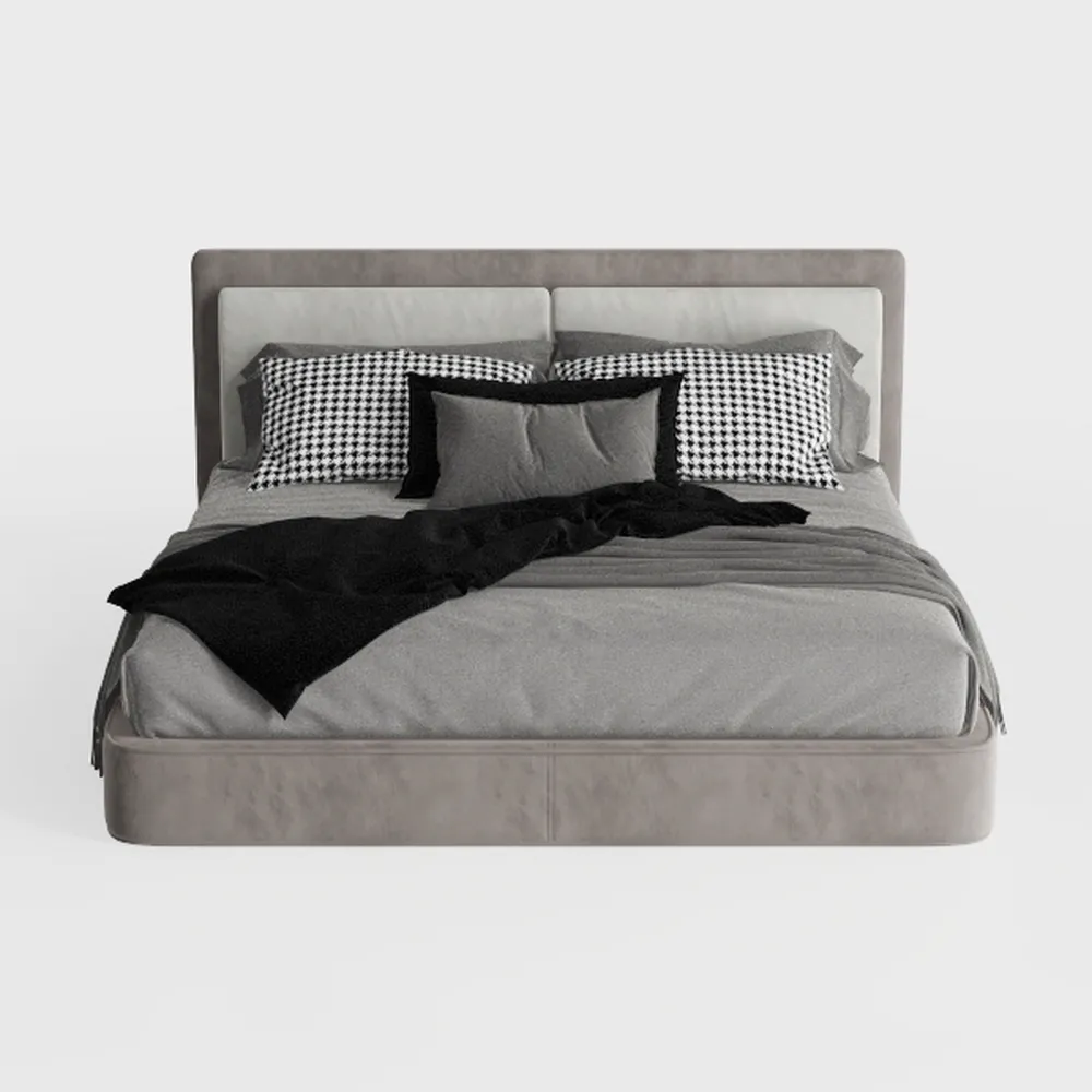 Acme Valda Upholstered Fabric Queen Platform Bed i