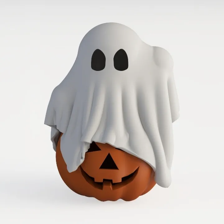Halloween Ghost Pumpkin Decorative Prop 3D Model