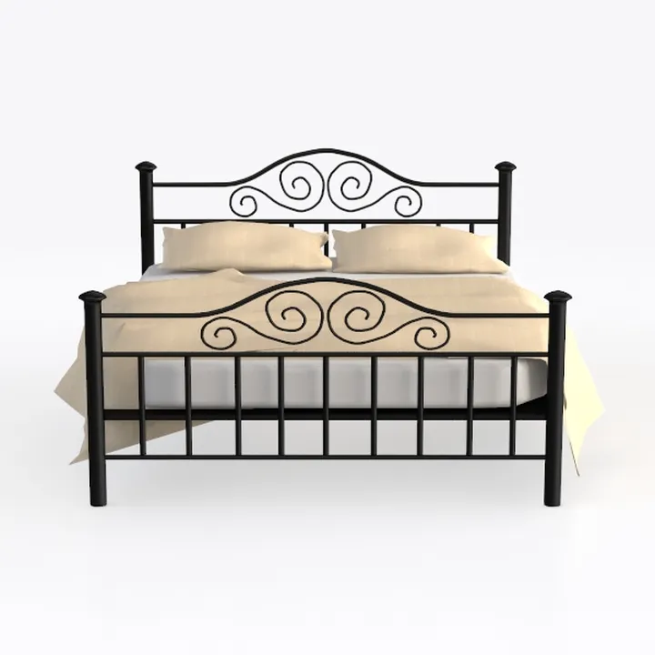 BOWERY HILL Farmhouse Metal Queen Spindle Bed in A