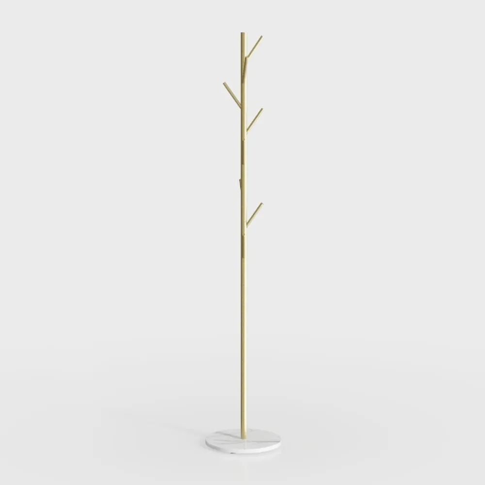 Jolitac Metal Coat Rack Stand Golden Satin Steel