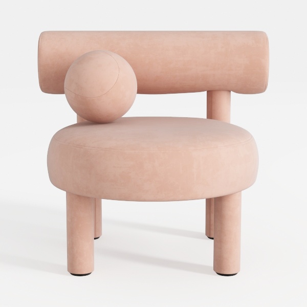 Thctvous Boucle Swivel Chair, Small Accent Chair w