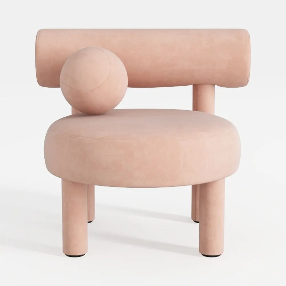 Thctvous Boucle Swivel Chair, Small Accent Chair w