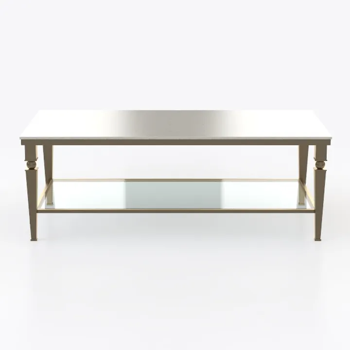 VECELO Coffee Table with 2-Tier Storage Shelf X-