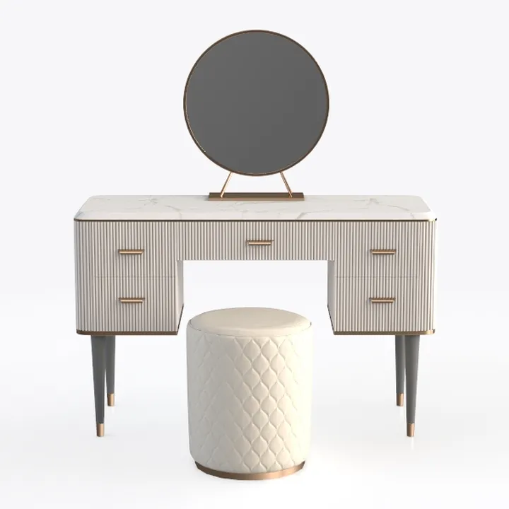 Khaki 2-Piece Velvet Round Ottoman with Storage Up