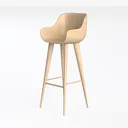 29 in. Bali Swivel Stool in Natural Left 45 Degree View