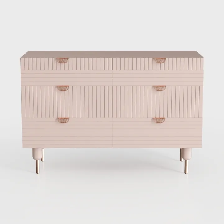 6 Drawer Dresser for Bedroom, Fluted Dressers