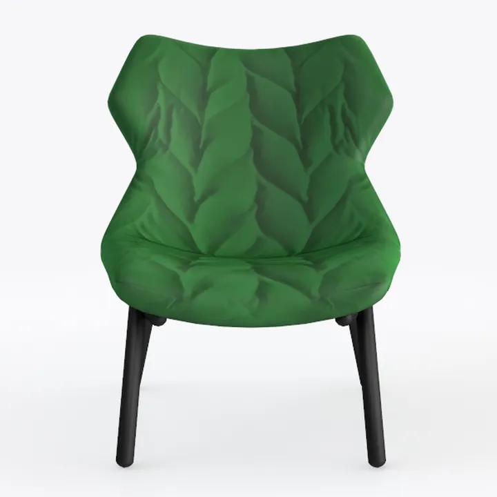 Modern Green Fabric Tufted Accent Chair 3D Model