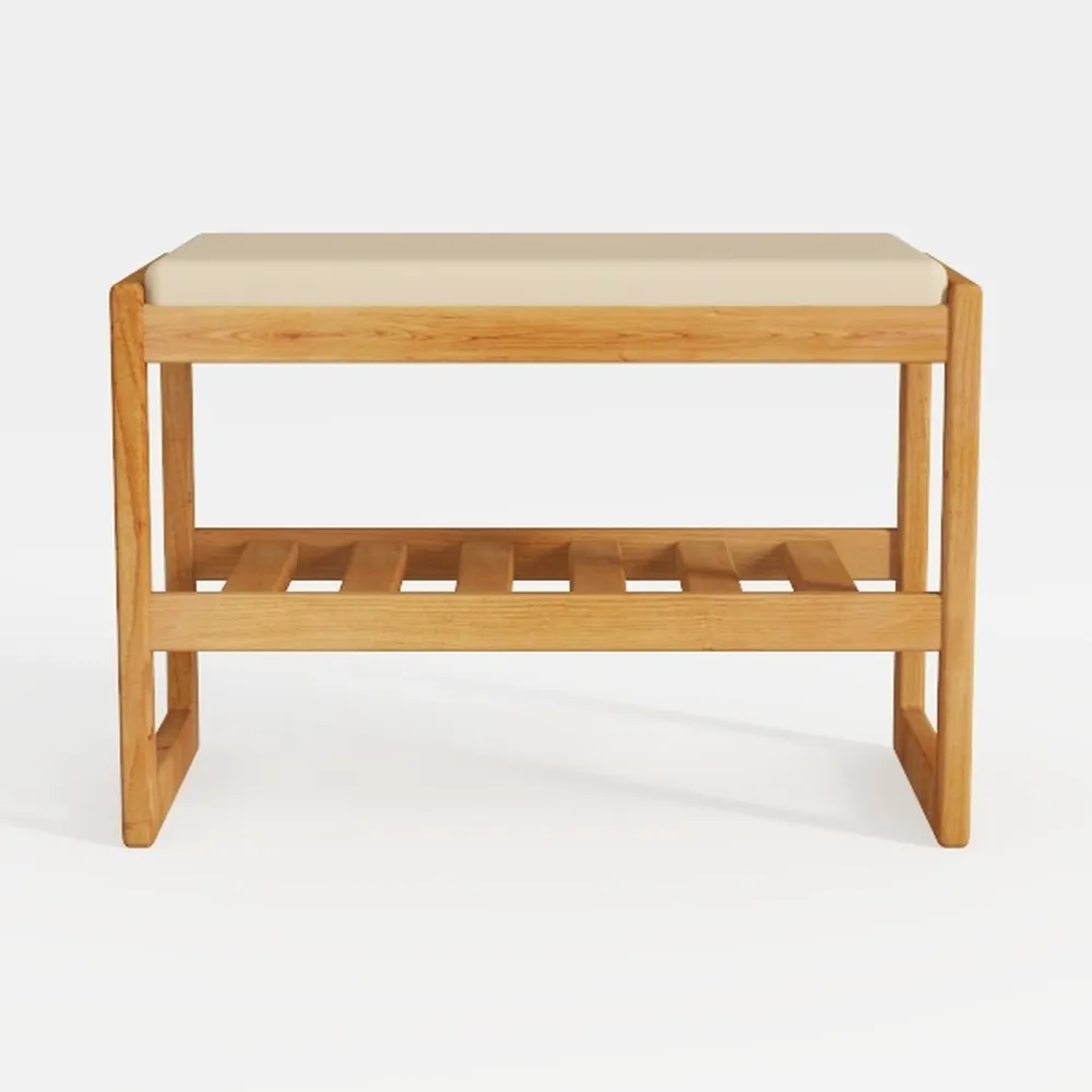 HIFIT Bamboo Shoe Bench Rack with Storage