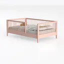 Twin Size Wood Platform Bed with Slats Support,  Left 45 Degree View