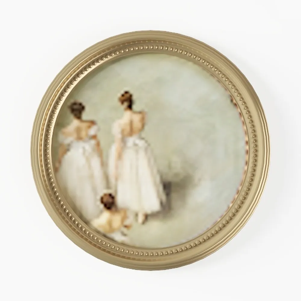 Hxlac Coquette Pink Bow Duck Round Wall Art Framed