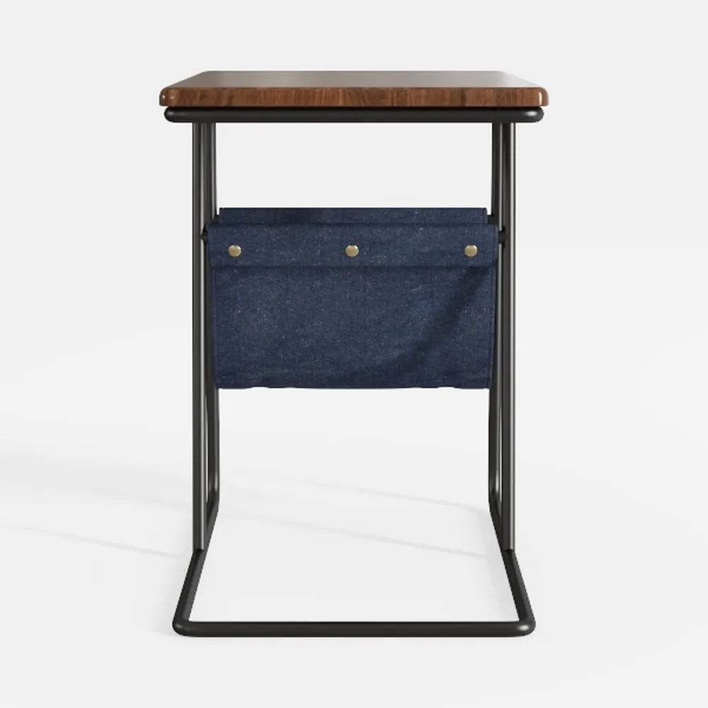 HOOBRO C Shaped End Table with Charging Station