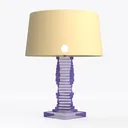 Modern Purple Acrylic Stacked Table Lamp 3D Model Left 45 Degree View