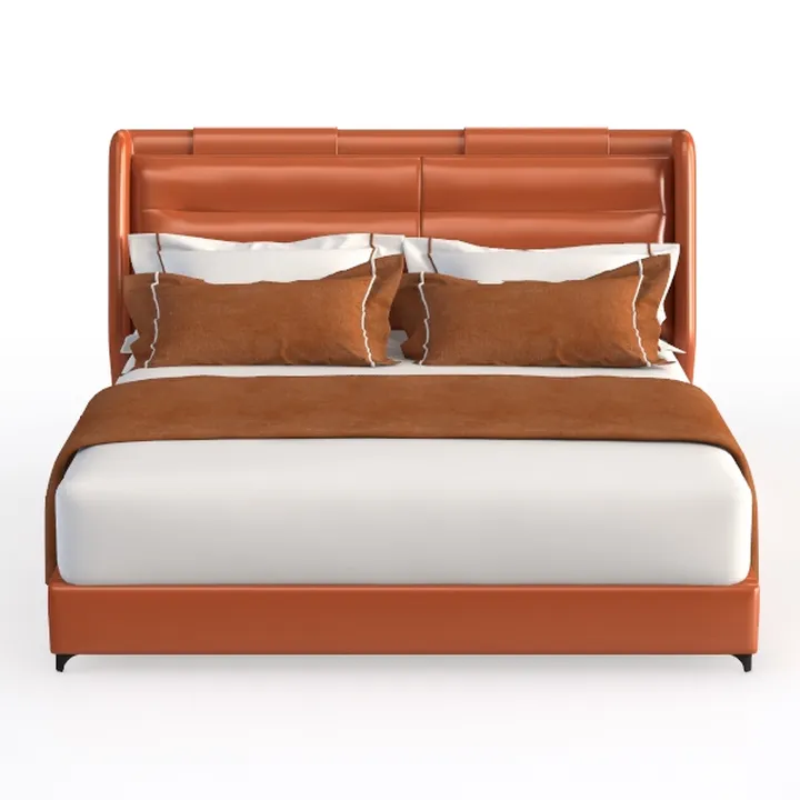MAKLAINE Modern/Contemporary Cognac Vegan Faux Lea
