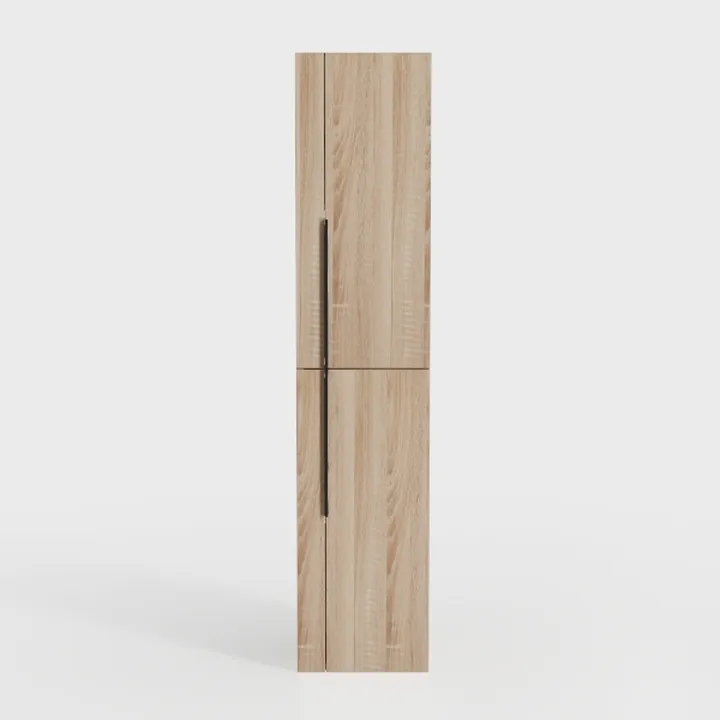 Minimalist Oak Solid Wood Tall Storage Cabinet 3D Model