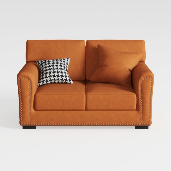 Faux Leather Couch, Mid Century Modern Comfy Loves