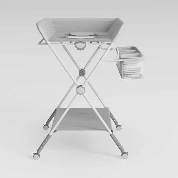 Light Gray Lullaby Portable Bassinet with wheels