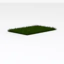 Realistic Natural Grass Patch with Small White Flowers 3D Model Right 45 Degree View