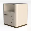 Vabches Corner Storage Cabinet, Farmhouse Small Left 45 Degree View