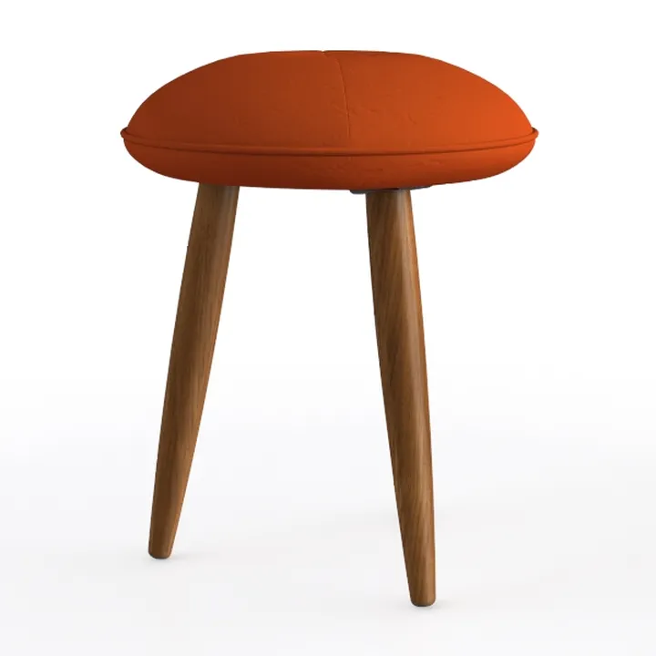 Elijah Mid-Century Modern Square Coral Fabric Otto