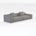 Minimalist Fabric Linen Extra Large Sectional Sofa 3D Model Right 45 Degree View