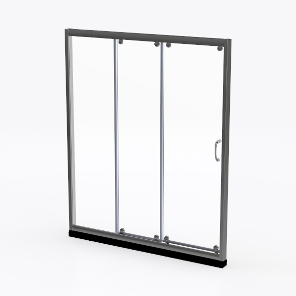 56&quot;-60&quot; W x70 H Triple Sliding Shower Door, Glass