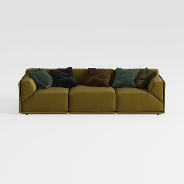 TCMILA Modular 3-Seater Sofa Couch with Deep Seat 