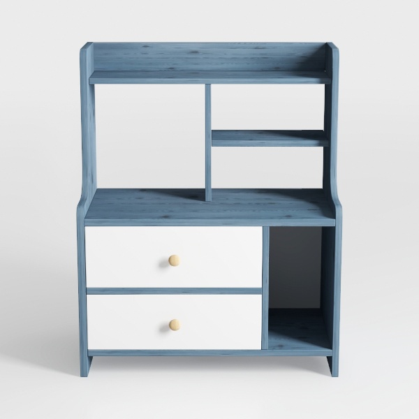 Side Table Open Storage Nightstand 2-Drawer Simple