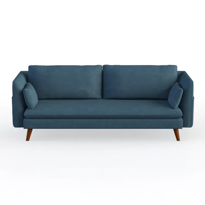 Tbfit 65" W Loveseat Sofa, Velvet Mid Century