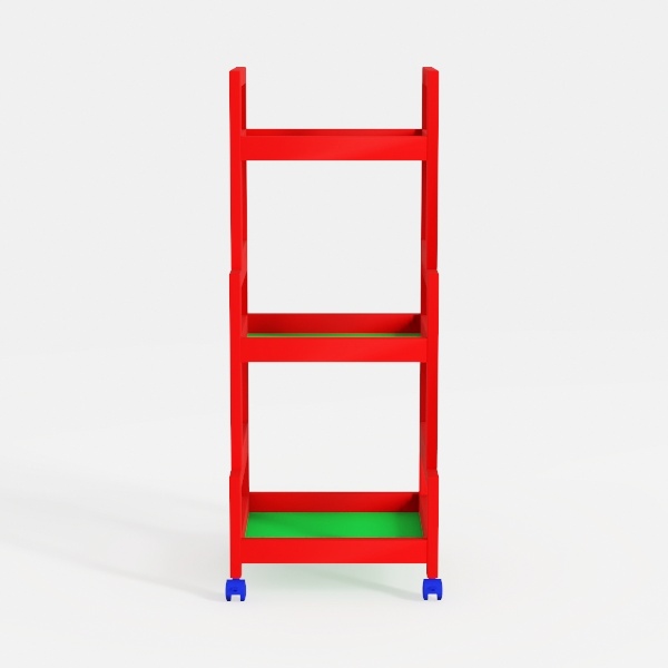 3 Tier Metal Rolling Cart with Lockable Wheels and