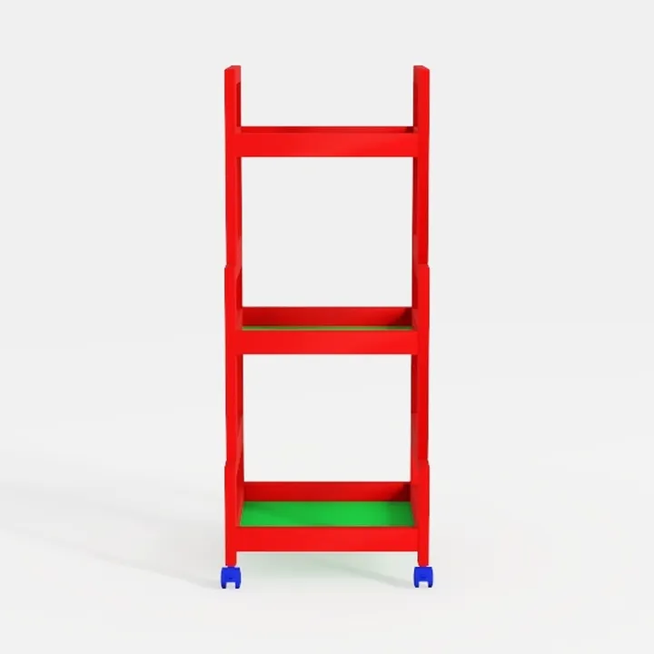 3 Tier Metal Rolling Cart with Lockable Wheels and