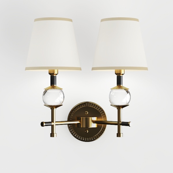 2 Light Bathroom Vanity Light, Brushed Gold Double