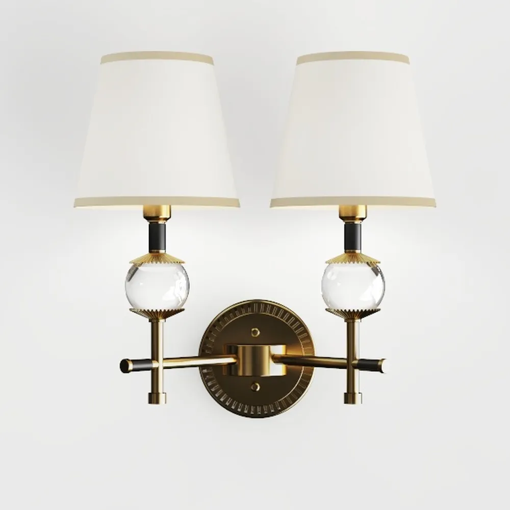 2 Light Bathroom Vanity Light, Brushed Gold Double