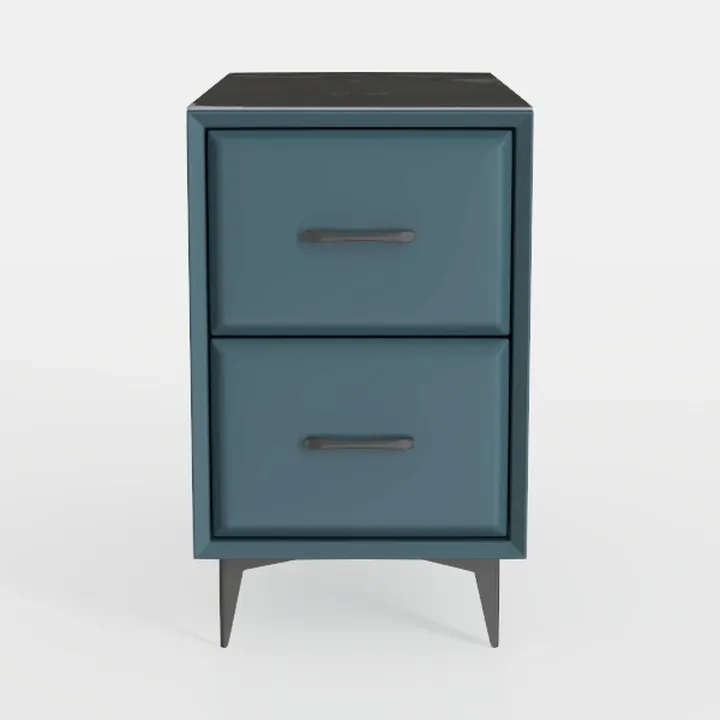 Ultra-Narrow Leather Bedside Table Home Bedroom