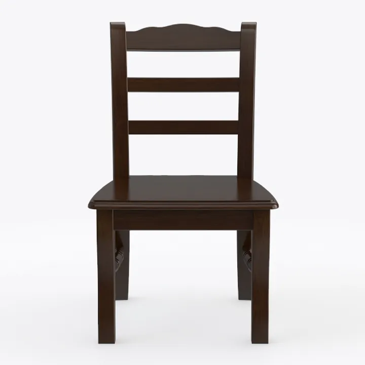 Minimalist Solid Walnut Wood Dining Chair 3D Model